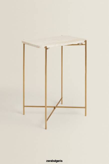 Zara аксесоари 66FT1632 унисекс мраморна странична маса сметана