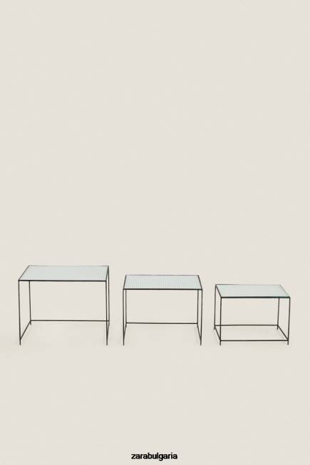 Zara аксесоари 66FT1636 унисекс метална и стъклена маса черен