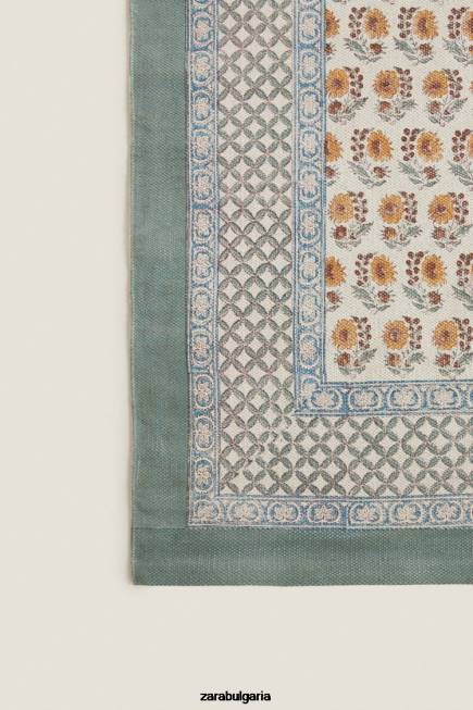 Zara аксесоари 66FT1639 унисекс килим с блоков печат праскова