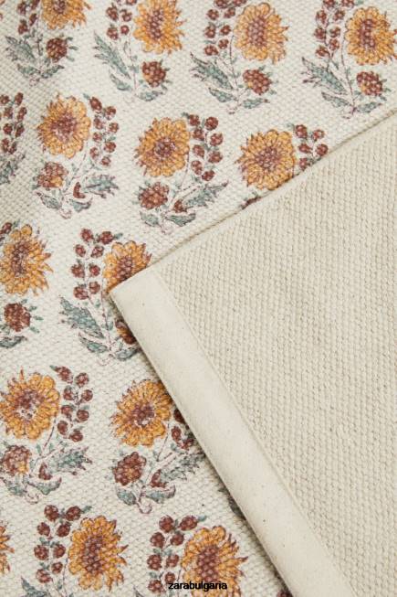 Zara аксесоари 66FT1639 унисекс килим с блоков печат праскова