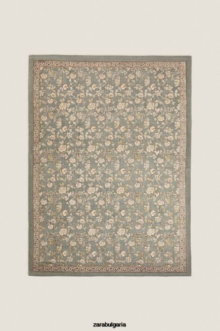 Zara аксесоари 66FT1641 унисекс блок килим с флорален принт многоцветен