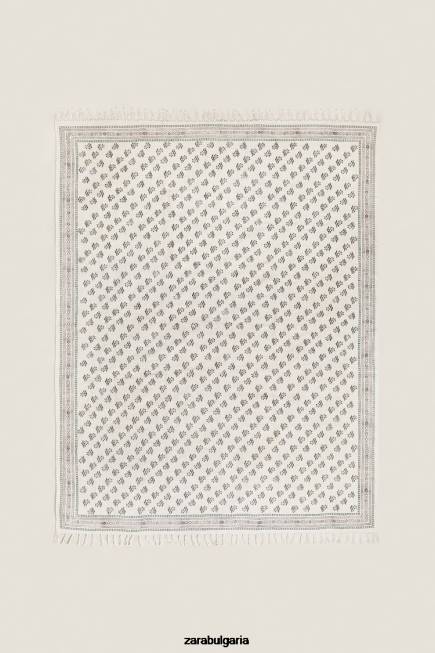 Zara аксесоари 66FT1642 унисекс килим с блоков печат многоцветен