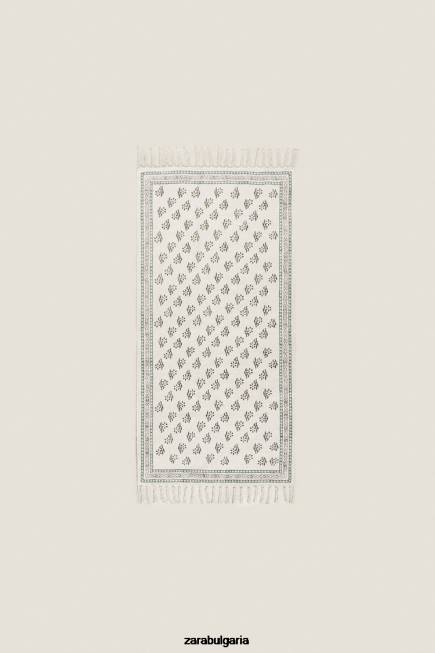 Zara аксесоари 66FT1642 унисекс килим с блоков печат многоцветен