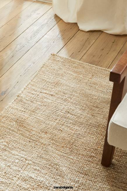 Zara аксесоари 66FT1647 унисекс килим от юта. светло бежово