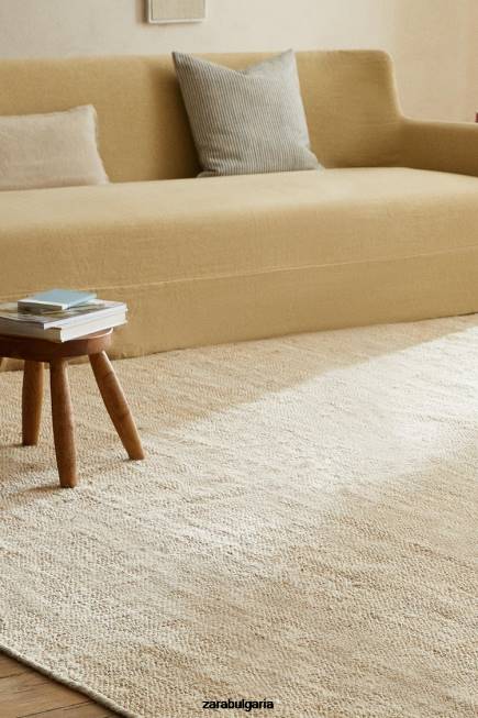 Zara аксесоари 66FT1647 унисекс килим от юта. светло бежово