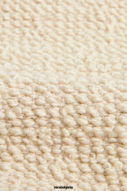 Zara аксесоари 66FT1649 унисекс вълнен вълнен килим бяла стрида
