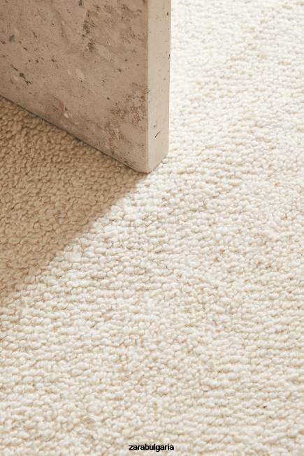 Zara аксесоари 66FT1649 унисекс вълнен вълнен килим бяла стрида
