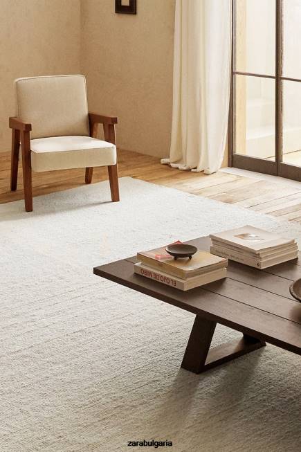 Zara аксесоари 66FT1649 унисекс вълнен вълнен килим бяла стрида