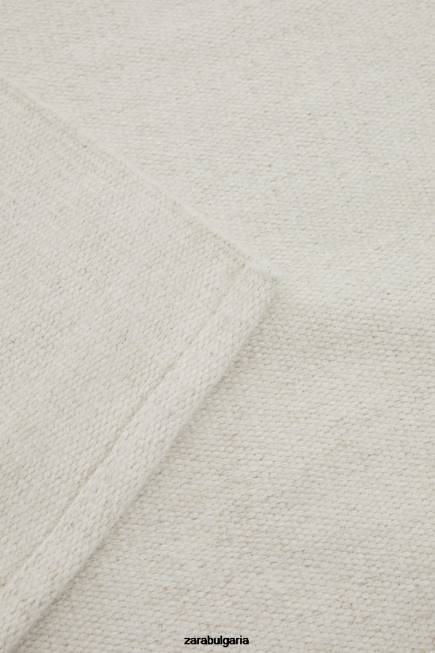 Zara аксесоари 66FT1650 унисекс килим от вълнена смес екрю