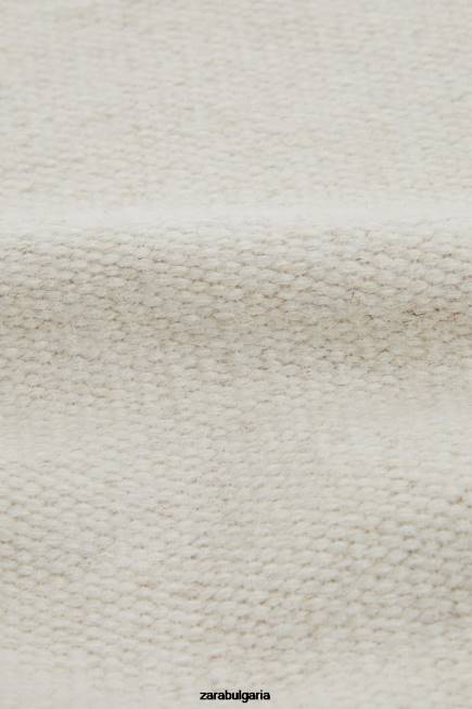 Zara аксесоари 66FT1650 унисекс килим от вълнена смес екрю