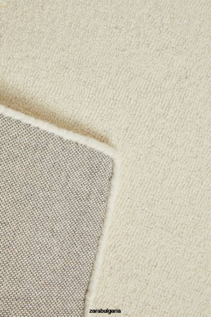 Zara аксесоари 66FT1652 унисекс вълнен килим бяло