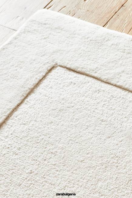 Zara аксесоари 66FT1652 унисекс вълнен килим бяло