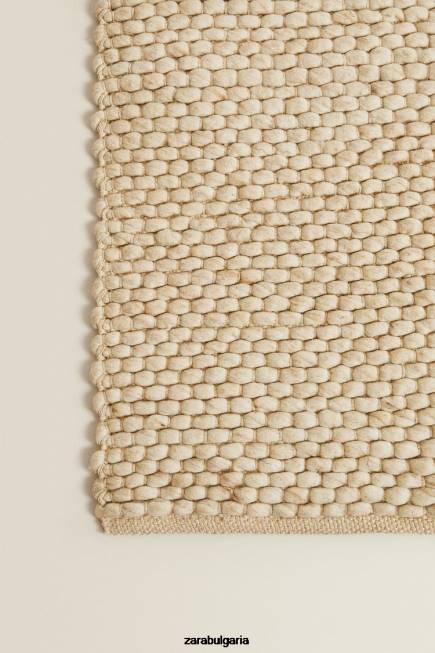 Zara аксесоари 66FT1653 унисекс филцов вълнен килим екрю