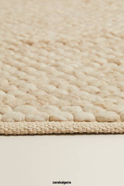 Zara аксесоари 66FT1653 унисекс филцов вълнен килим екрю