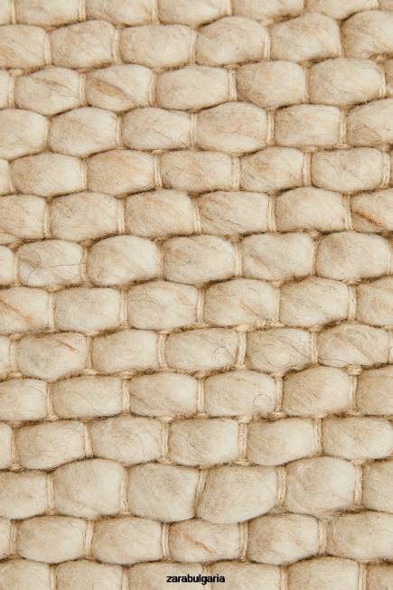 Zara аксесоари 66FT1653 унисекс филцов вълнен килим екрю