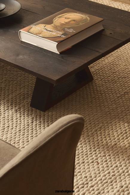 Zara аксесоари 66FT1653 унисекс филцов вълнен килим екрю