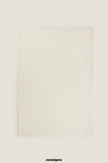 Zara аксесоари 66FT1654 унисекс вълнен килим бяла стрида