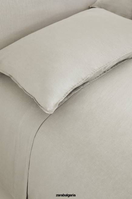 Zara аксесоари 66FT1661 унисекс (140 g/m²) пран плосък чаршаф светло зелено