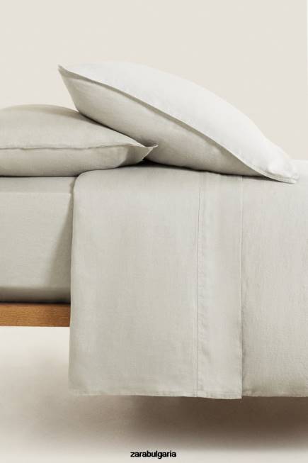 Zara аксесоари 66FT1661 унисекс (140 g/m²) пран плосък чаршаф светло зелено