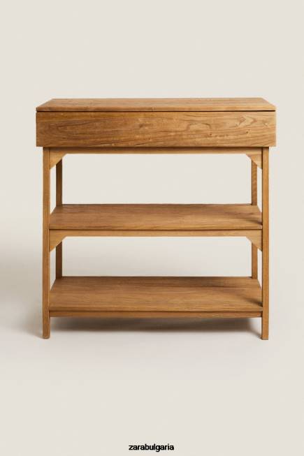 Zara аксесоари 66FT1682 унисекс дървена единица за съхранение светло бежово