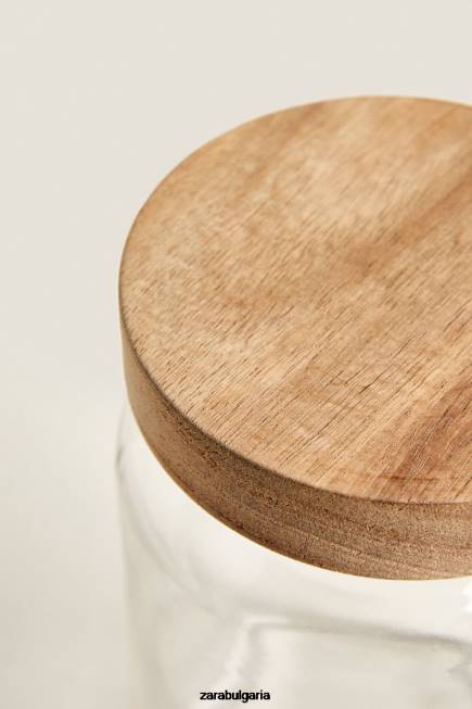 Zara аксесоари 66FT1684 унисекс стъклен буркан с винтова горна част светло бежово