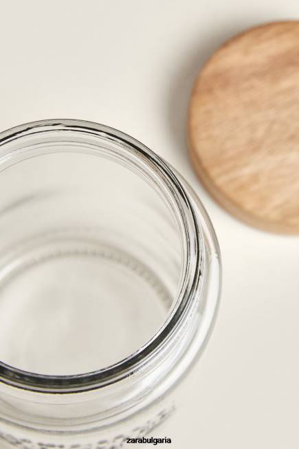 Zara аксесоари 66FT1684 унисекс стъклен буркан с винтова горна част светло бежово