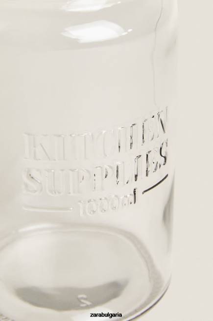 Zara аксесоари 66FT1684 унисекс стъклен буркан с винтова горна част светло бежово