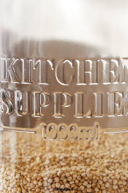 Zara аксесоари 66FT1684 унисекс стъклен буркан с винтова горна част светло бежово