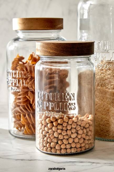 Zara аксесоари 66FT1684 унисекс стъклен буркан с винтова горна част светло бежово