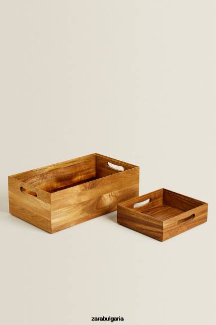 Zara аксесоари 66FT1695 унисекс кутия за съхранение светло бежово