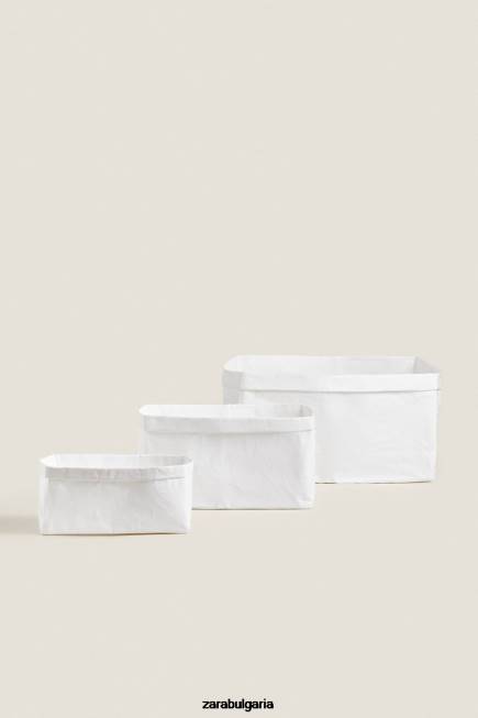 Zara аксесоари 66FT1696 унисекс органайзер с хартиен дизайн бяло