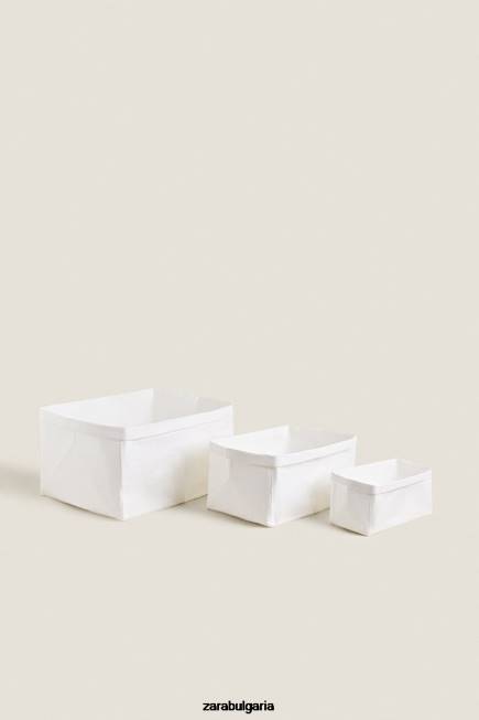 Zara аксесоари 66FT1696 унисекс органайзер с хартиен дизайн бяло