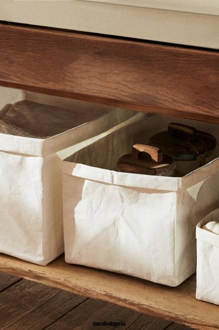 Zara аксесоари 66FT1696 унисекс органайзер с хартиен дизайн бяло