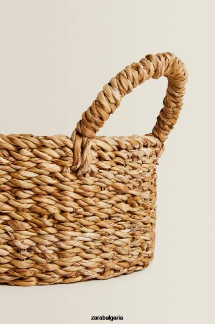 Zara аксесоари 66FT1698 унисекс плетена кошница с дръжки светло бежово
