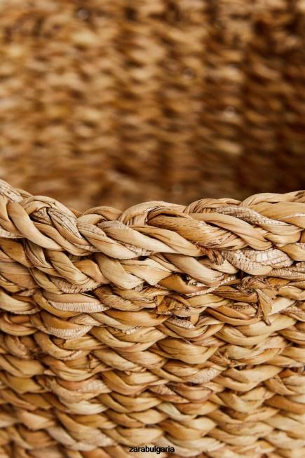 Zara аксесоари 66FT1698 унисекс плетена кошница с дръжки светло бежово