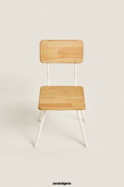 Zara аксесоари 66FT1579 унисекс дървен стол за бюро ванилия