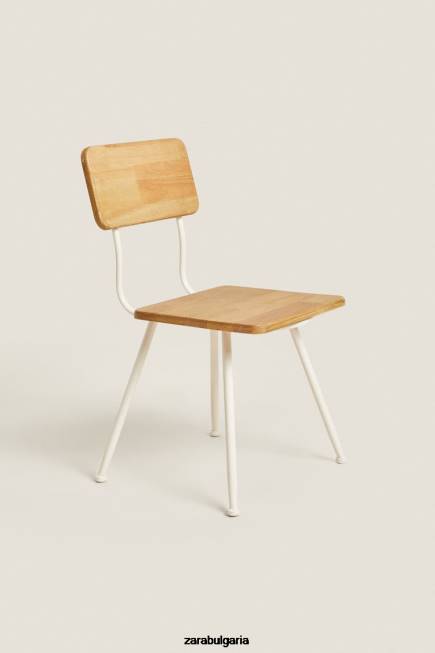 Zara аксесоари 66FT1579 унисекс дървен стол за бюро ванилия