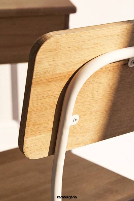 Zara аксесоари 66FT1579 унисекс дървен стол за бюро ванилия