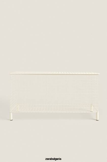 Zara аксесоари 66FT1594 унисекс метален сандък с капак бяла стрида