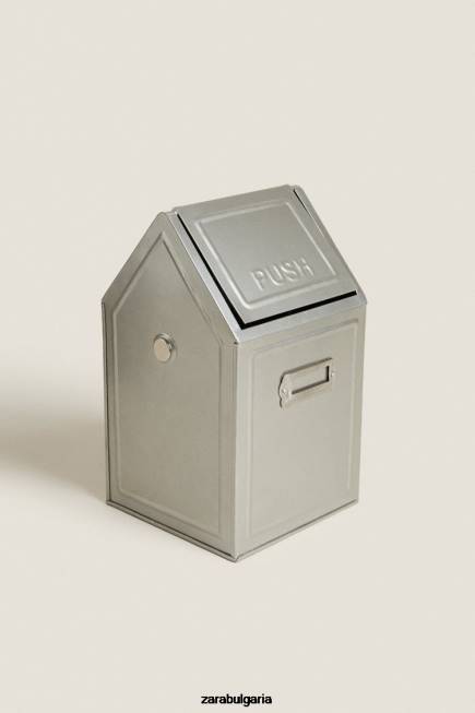 Zara аксесоари 66FT1777 унисекс кошче за отпадъци с капак (169 oz) стомана