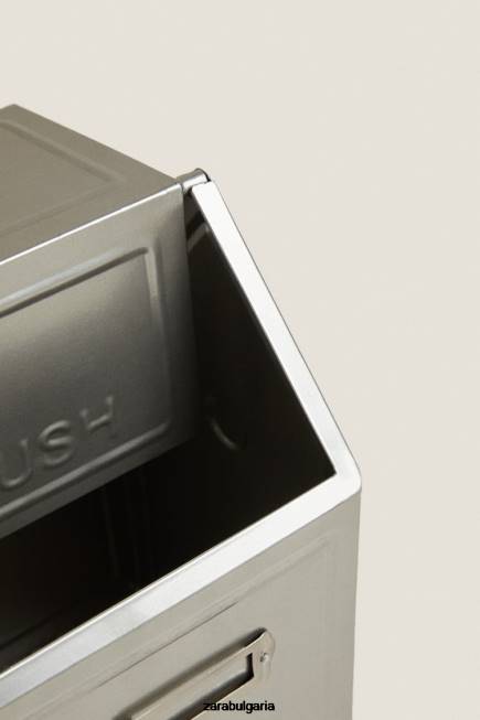 Zara аксесоари 66FT1777 унисекс кошче за отпадъци с капак (169 oz) стомана