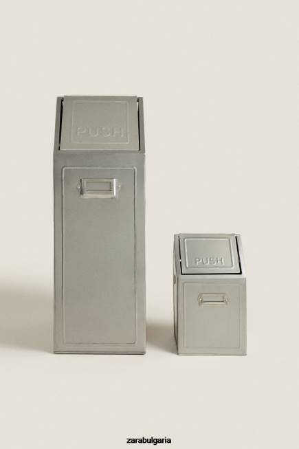 Zara аксесоари 66FT1777 унисекс кошче за отпадъци с капак (169 oz) стомана