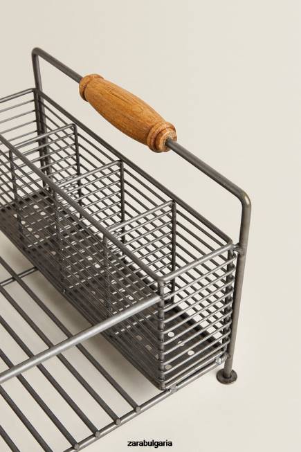 Zara аксесоари 66FT1784 унисекс поставка за сушене на желязо и акациево дърво стомана