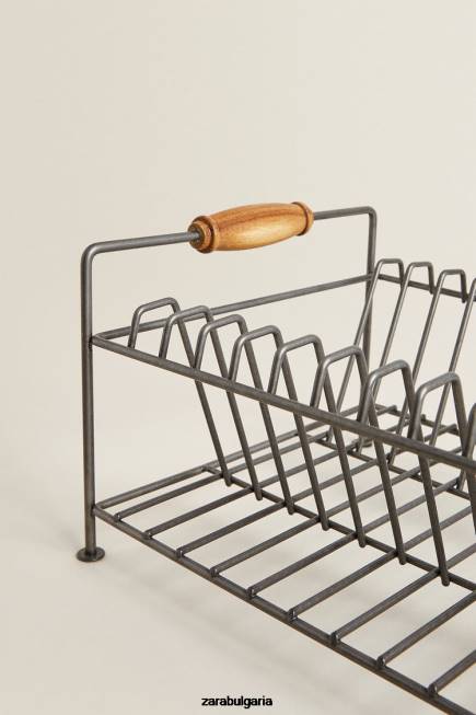 Zara аксесоари 66FT1784 унисекс поставка за сушене на желязо и акациево дърво стомана