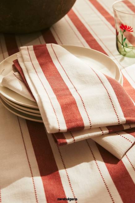 Zara аксесоари 66FT1665 унисекс салфетки от боядисани конци (пакет от 2) тухла