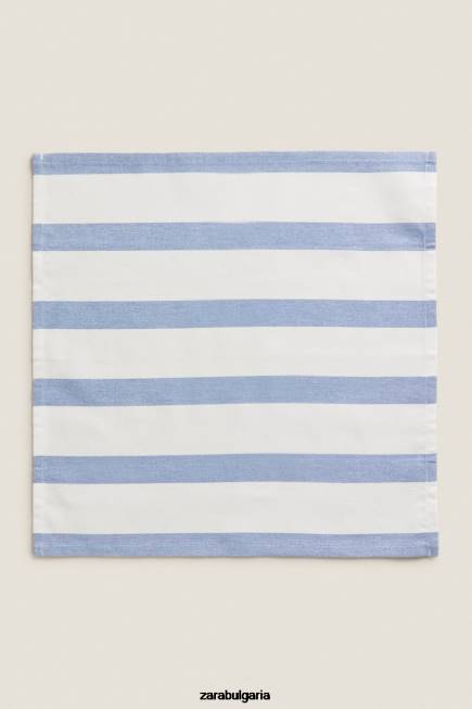 Zara аксесоари 66FT1667 унисекс раирани памучни салфетки (комплект от 2) син