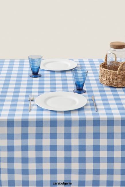 Zara аксесоари 66FT1668 унисекс смола карирана покривка син