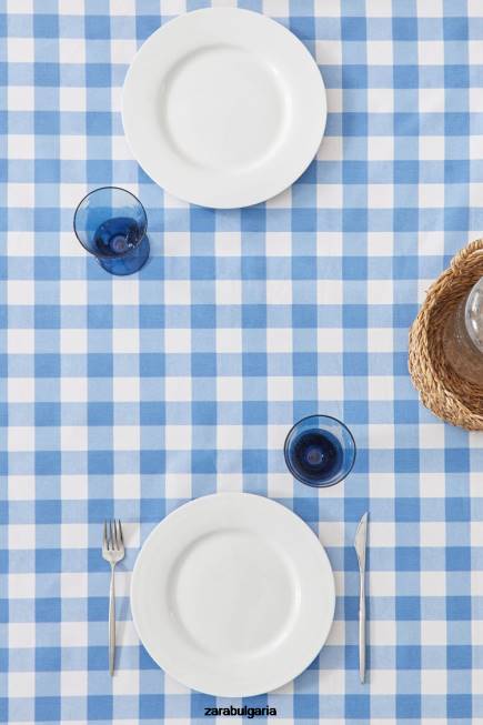 Zara аксесоари 66FT1668 унисекс смола карирана покривка син