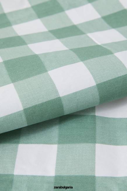 Zara аксесоари 66FT1669 унисекс смола карирана покривка зелено