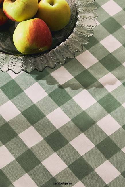 Zara аксесоари 66FT1669 унисекс смола карирана покривка зелено